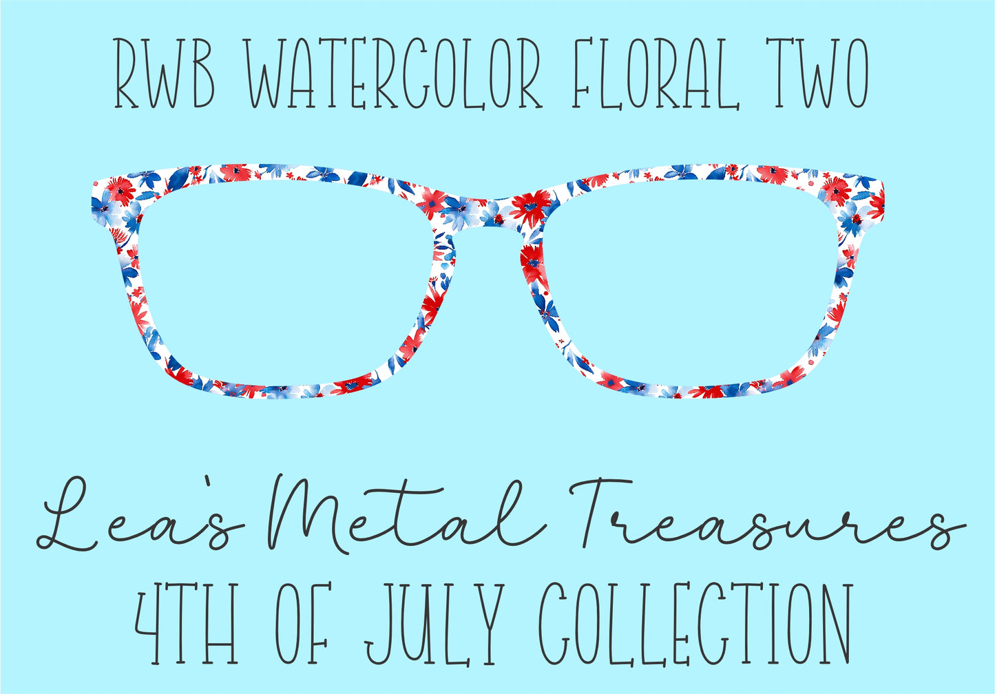 RWB Watercolor Floral 2 Eyewear Frame Toppers