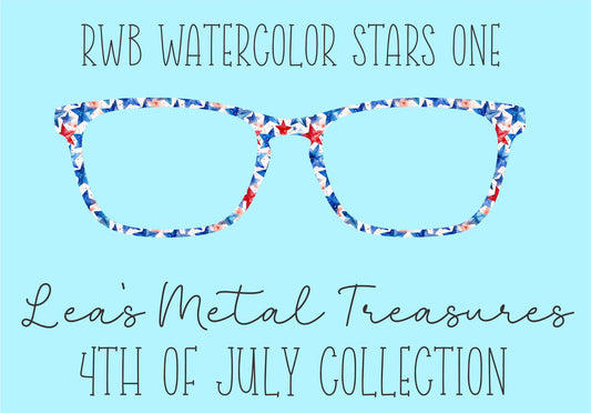 RWB Watercolor Stars 1 Eyewear Frame Toppers