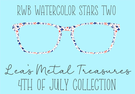 RWB Watercolor Stars 2 Eyewear Frame Toppers