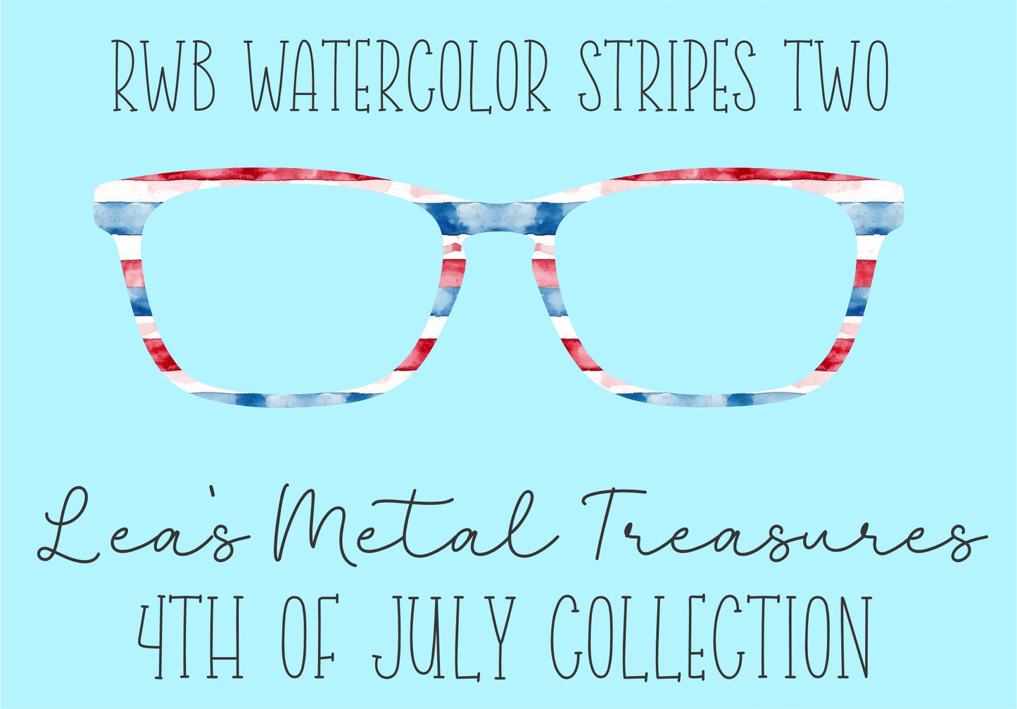 RWB Watercolor Stripes 2 Eyewear Frame Toppers