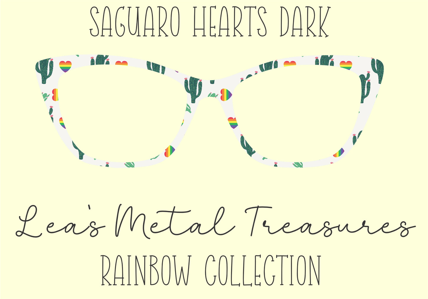 Saguaro Hearts Dark Eyewear Frame Toppers