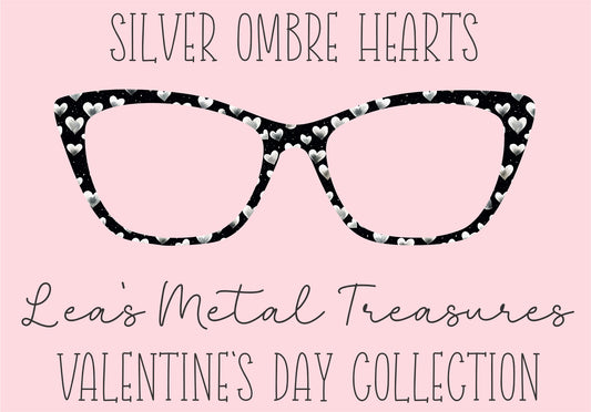 Silver Ombre Hearts Eyewear Printed Magnetic Eyeglasses Topper