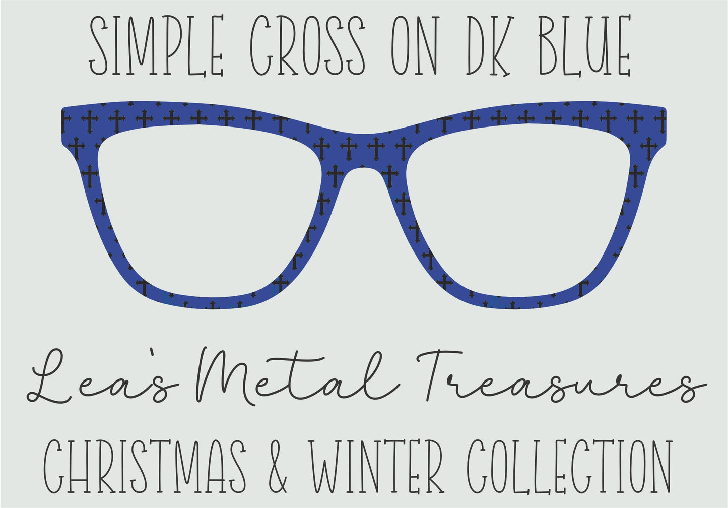 Simple Cross on Dk Blue Eyewear Frame Toppers COMES WITH MAGNETS