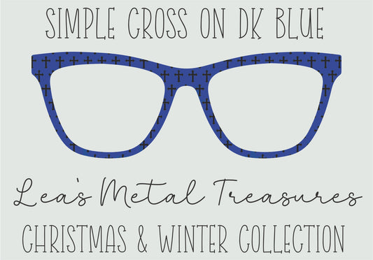 Simple Cross on Dk Blue Eyewear Frame Toppers COMES WITH MAGNETS