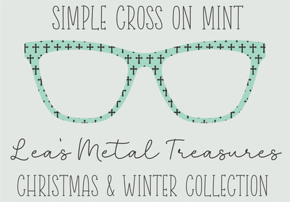 Simple Cross on Mint Eyewear Frame Toppers COMES WITH MAGNETS
