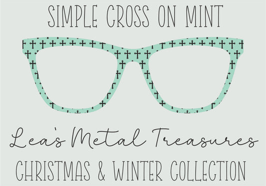 Simple Cross on Mint Eyewear Frame Toppers COMES WITH MAGNETS