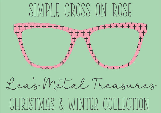 Simple Cross on Rose Eyewear Frame Toppers COMES WITH MAGNETS