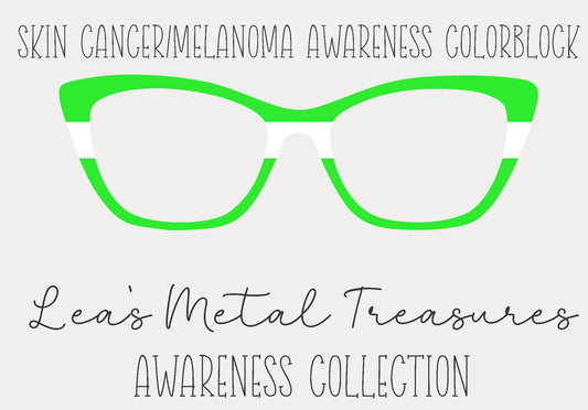 Skin Cancer and Melanoma Awareness Colorblock  Eyewear Frame Toppers