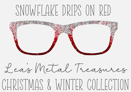 Snowflake drip on Red Eyewear Frame Toppers COMES WITH MAGNETS