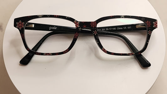 Snowflakes and Plaid Eyewear Frame Toppers COMES WITH MAGNETS