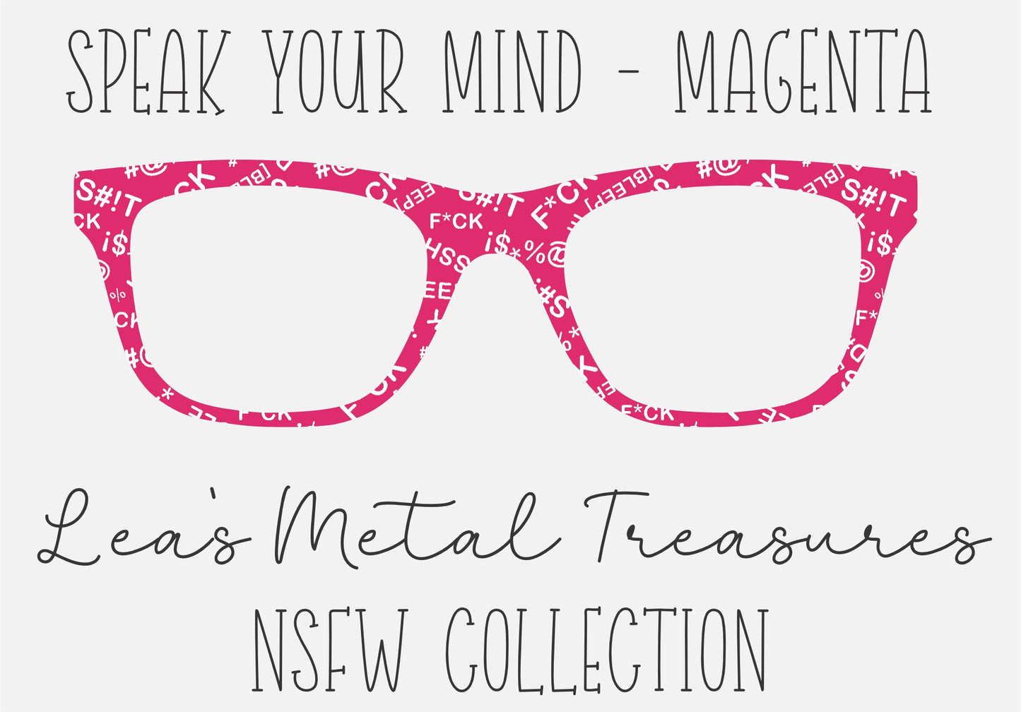 Speak Your Mind Magenta Eyewear Frame Toppers COMES WITH MAGNETS