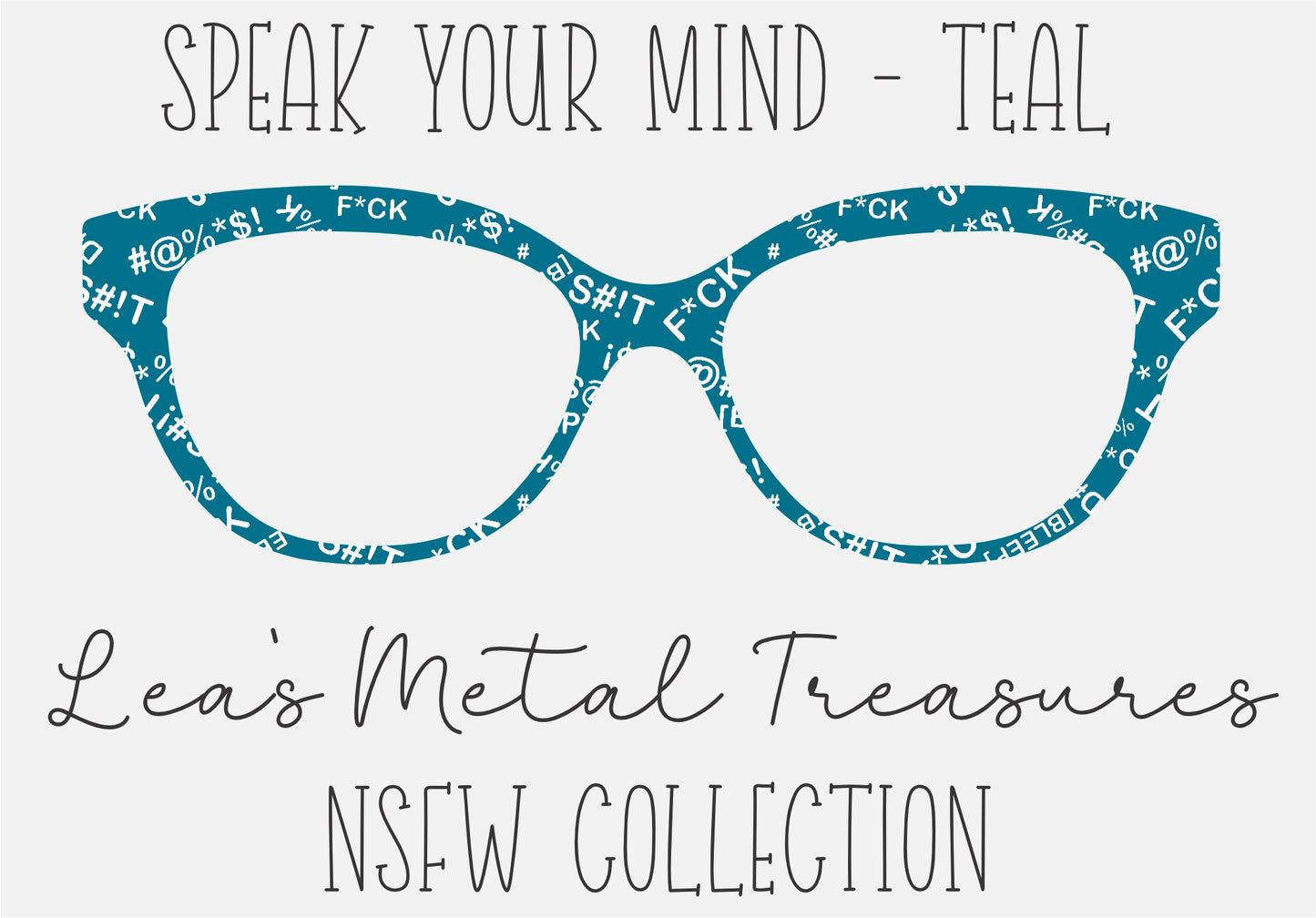 Speak Your Mind Teal Eyewear Frame Toppers COMES WITH MAGNETS