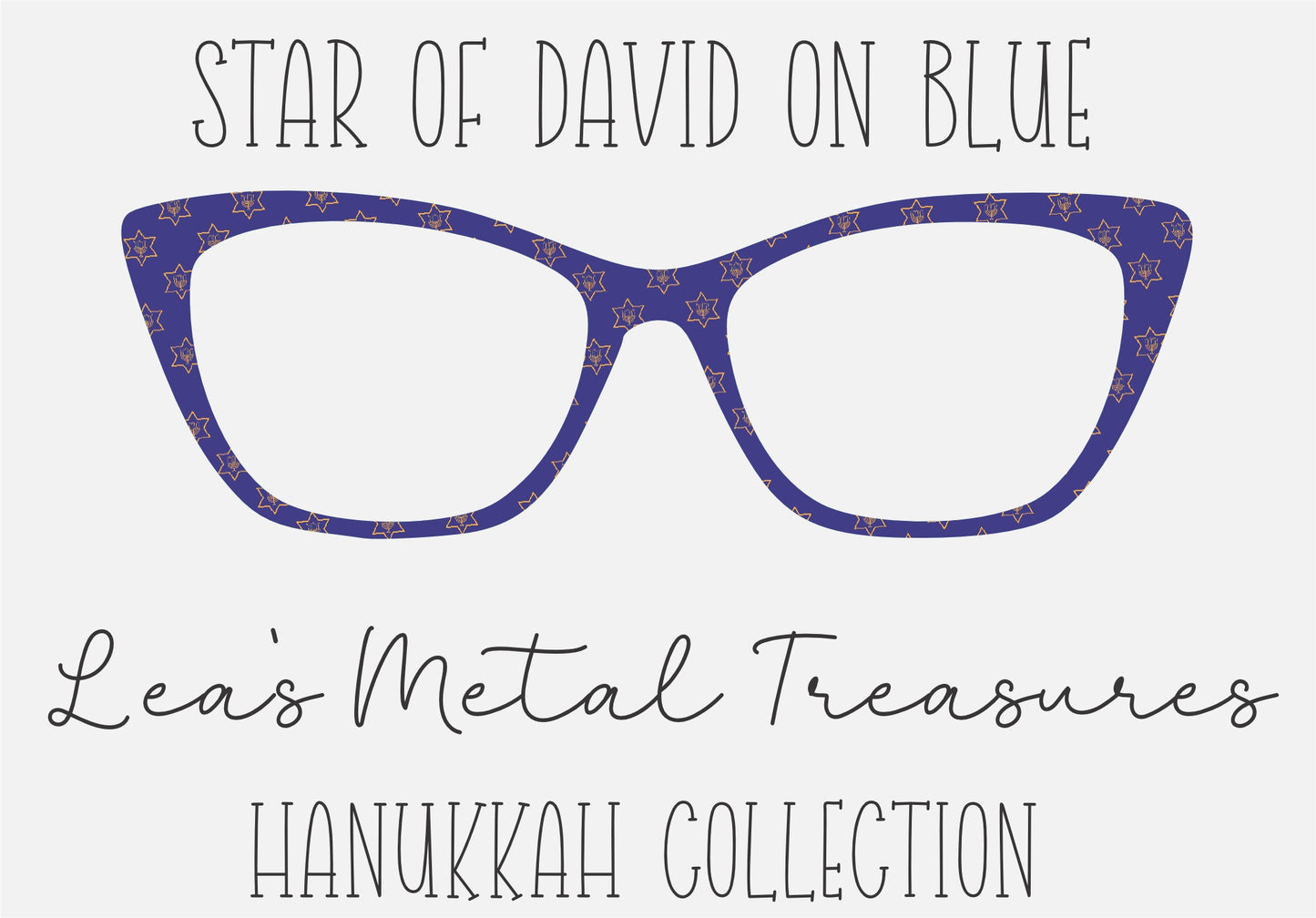 Star of David on Blue Eyewear Frame Toppers COMES WITH MAGNETS