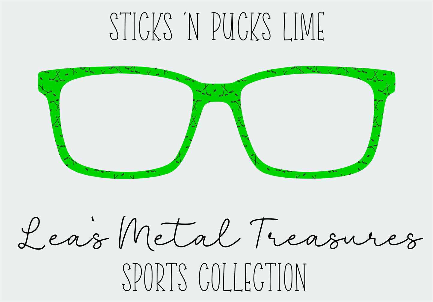 Sticks N Pucks Lime Eyewear Frame Toppers
