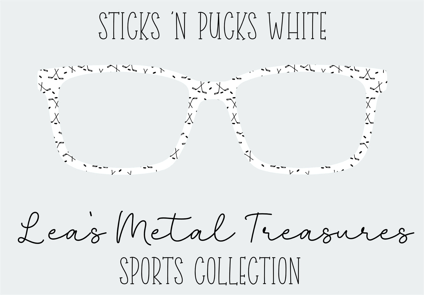 Sticks N Pucks White Eyewear Frame Toppers