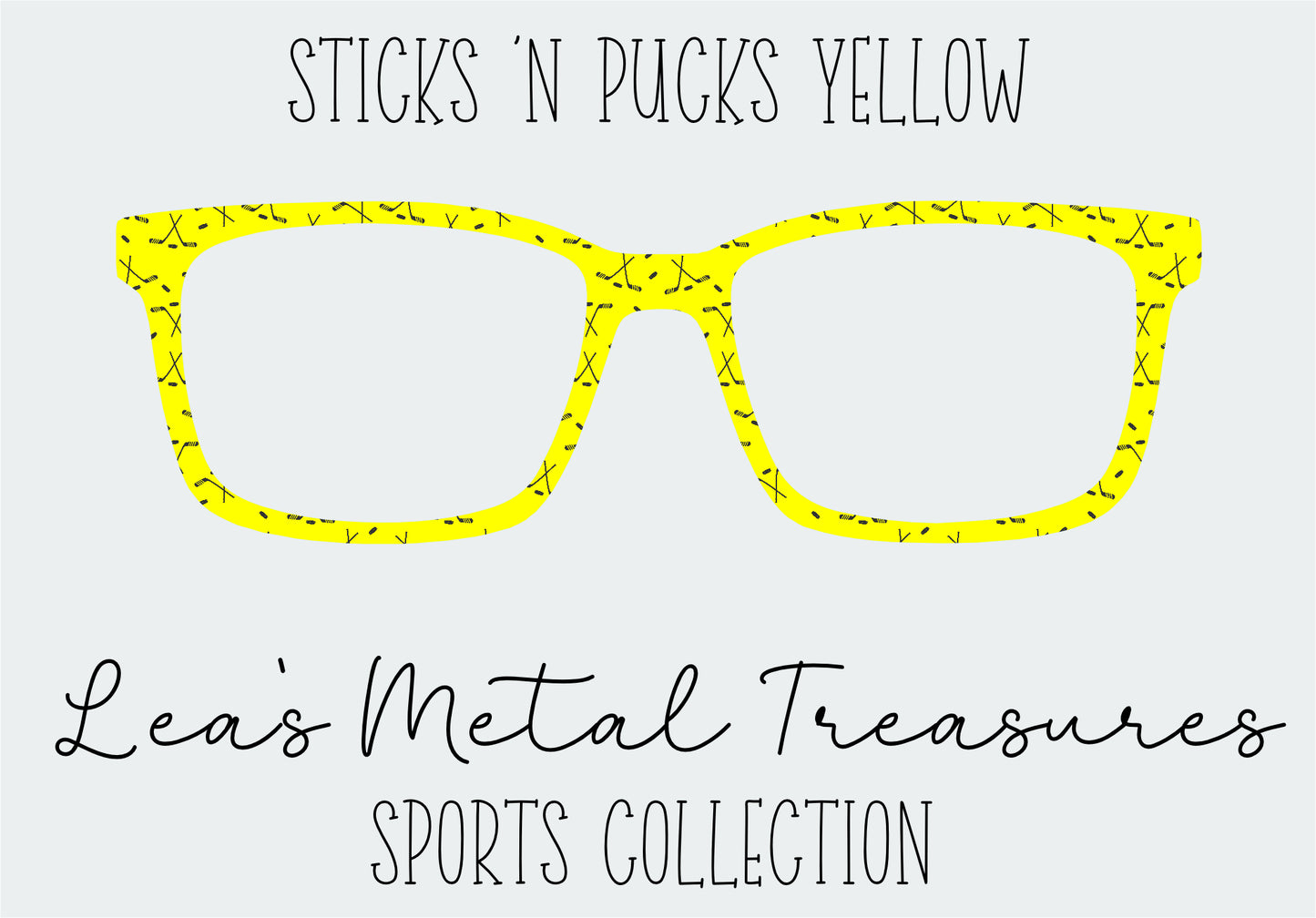 Sticks N Pucks Yellow Eyewear Frame Toppers