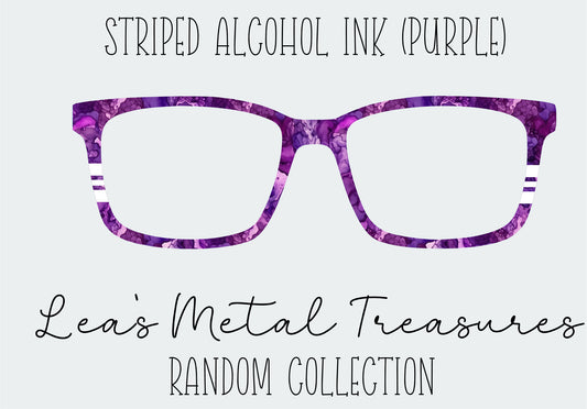 Striped Alcohol Ink Purple Eyewear Frame Toppers