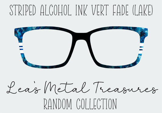 Striped Alcohol Ink Vert Fade Lake Eyewear Frame Toppers