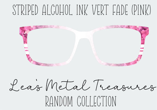 Striped Alcohol Ink Vert Fade Pink Eyewear Frame Toppers