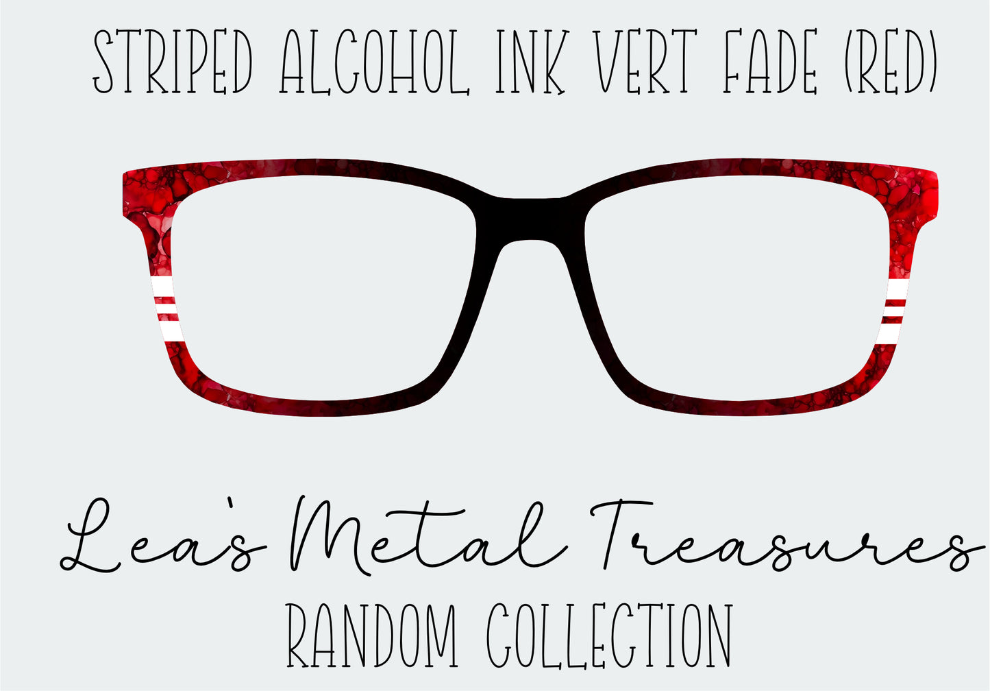 Striped Alcohol Ink Vert Fade Red Eyewear Frame Toppers