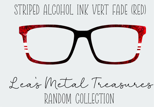 Striped Alcohol Ink Vert Fade Red Eyewear Frame Toppers