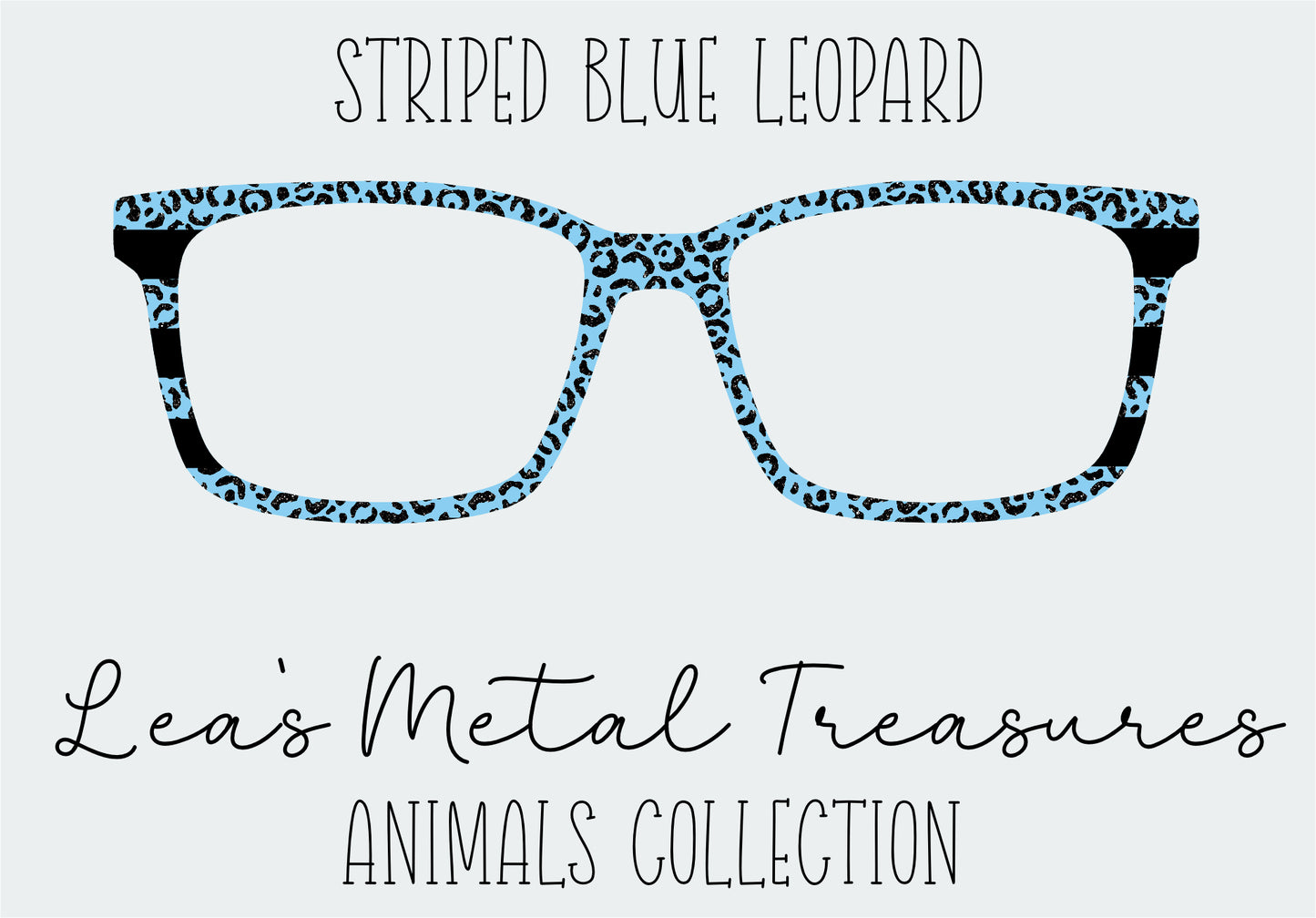 Striped Blue Leopard Eyewear Frame Toppers