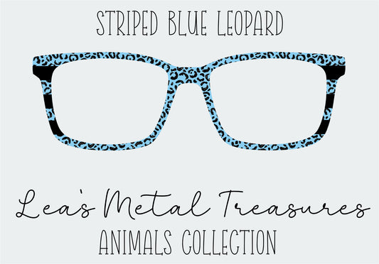 Striped Blue Leopard Eyewear Frame Toppers