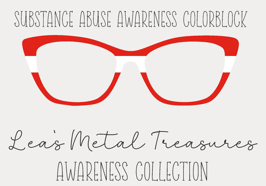 Substance Abuse Awareness Colorblock  Eyewear Frame Toppers