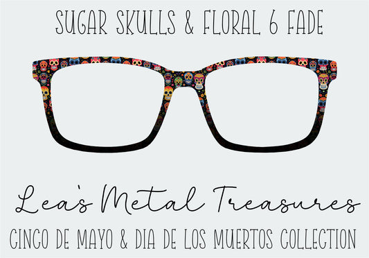 Sugar Skulls and Floral 6 Fade Eyewear Frame Toppers