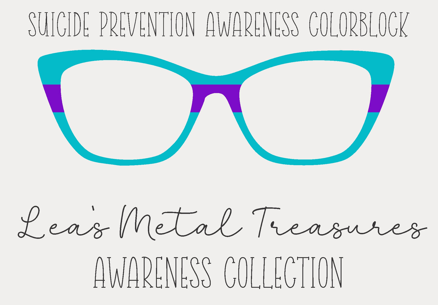Suicide Prevention Awareness Colorblock  Eyewear Frame Toppers