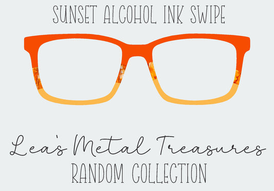 Sunset Alcohol Ink Swipe Eyewear Frame Toppers