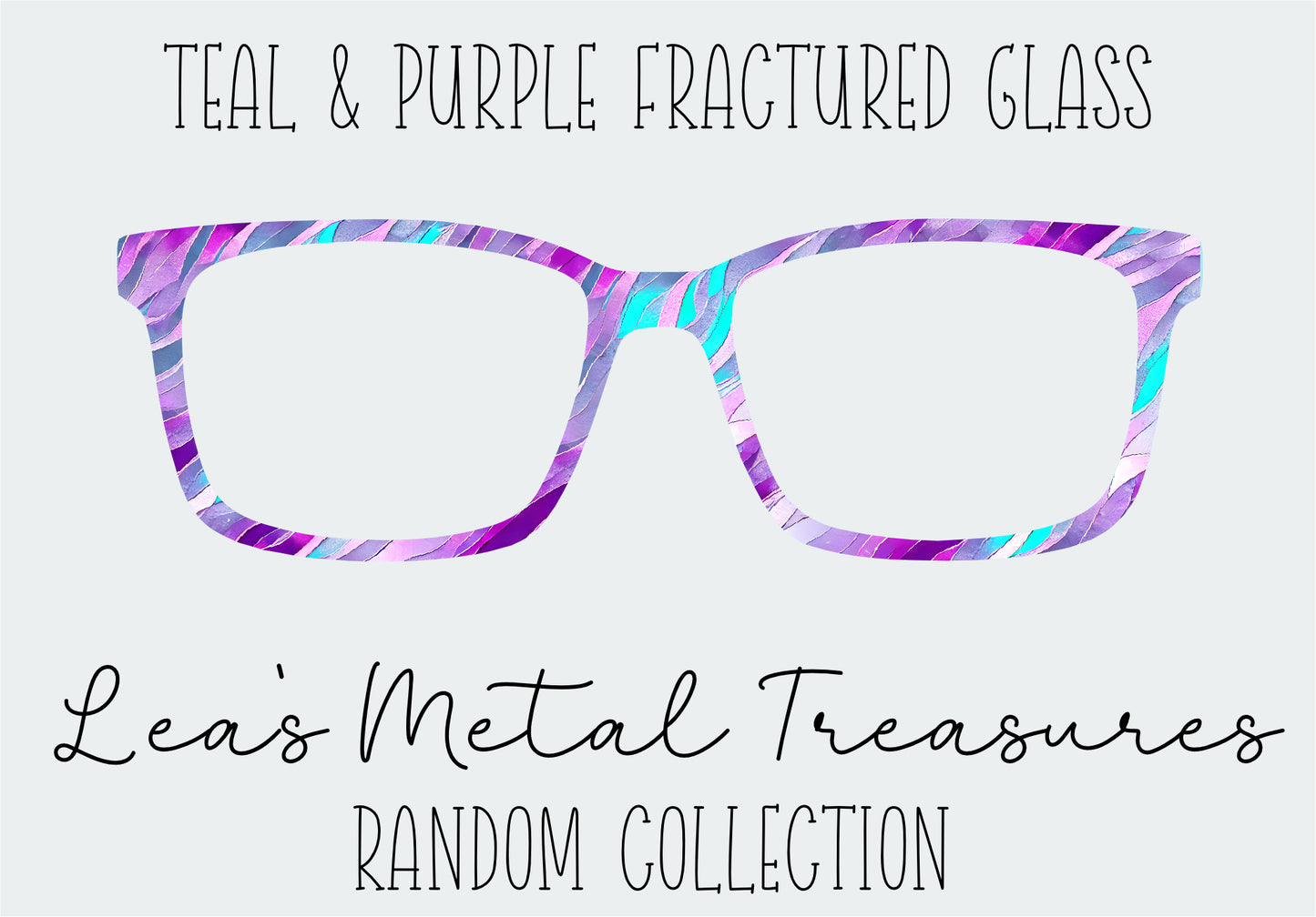 Teal and Purple Fractured Glass Eyewear Frame Toppers