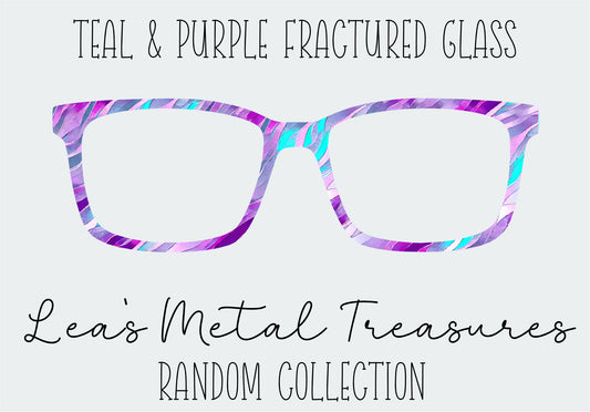 Teal and Purple Fractured Glass Eyewear Frame Toppers