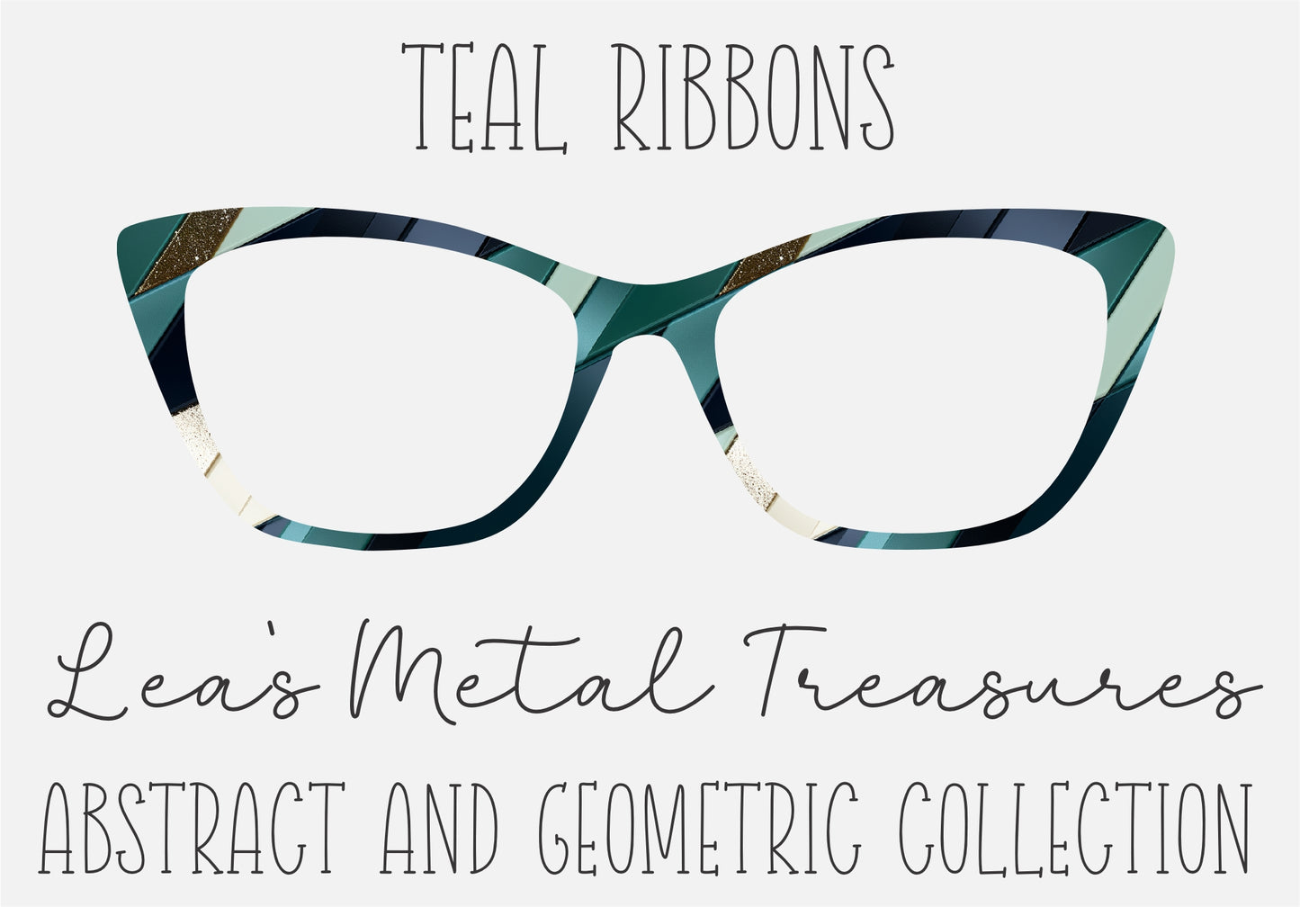 TEAL RIBBONS Eyewear Frame Toppers COMES WITH MAGNETS