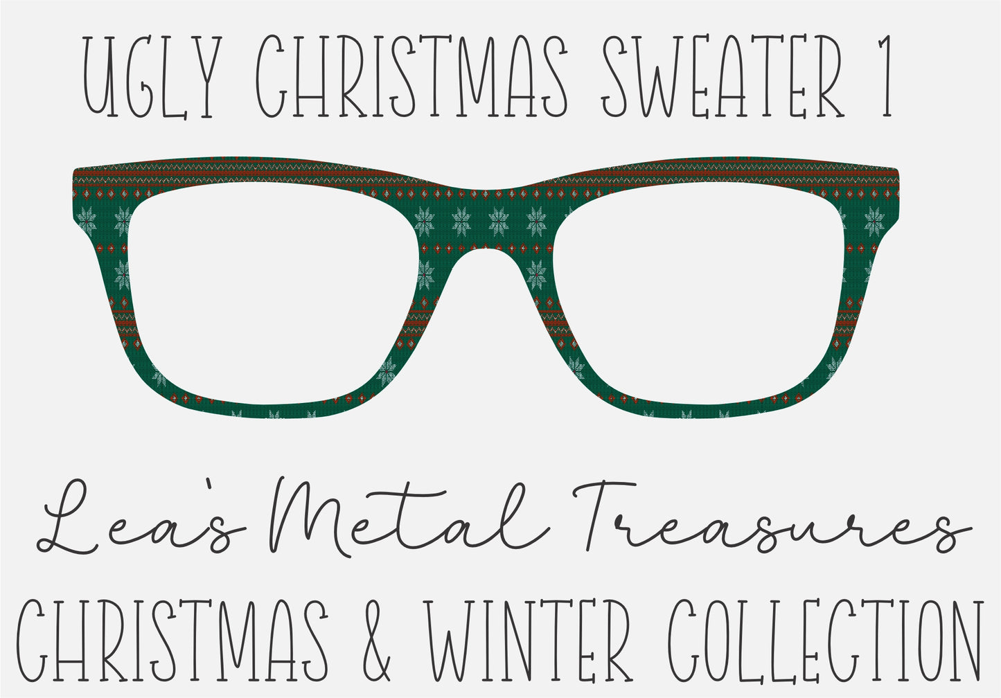 Ugly Christmas Sweater 1 Eyewear Frame Toppers COMES WITH MAGNETS