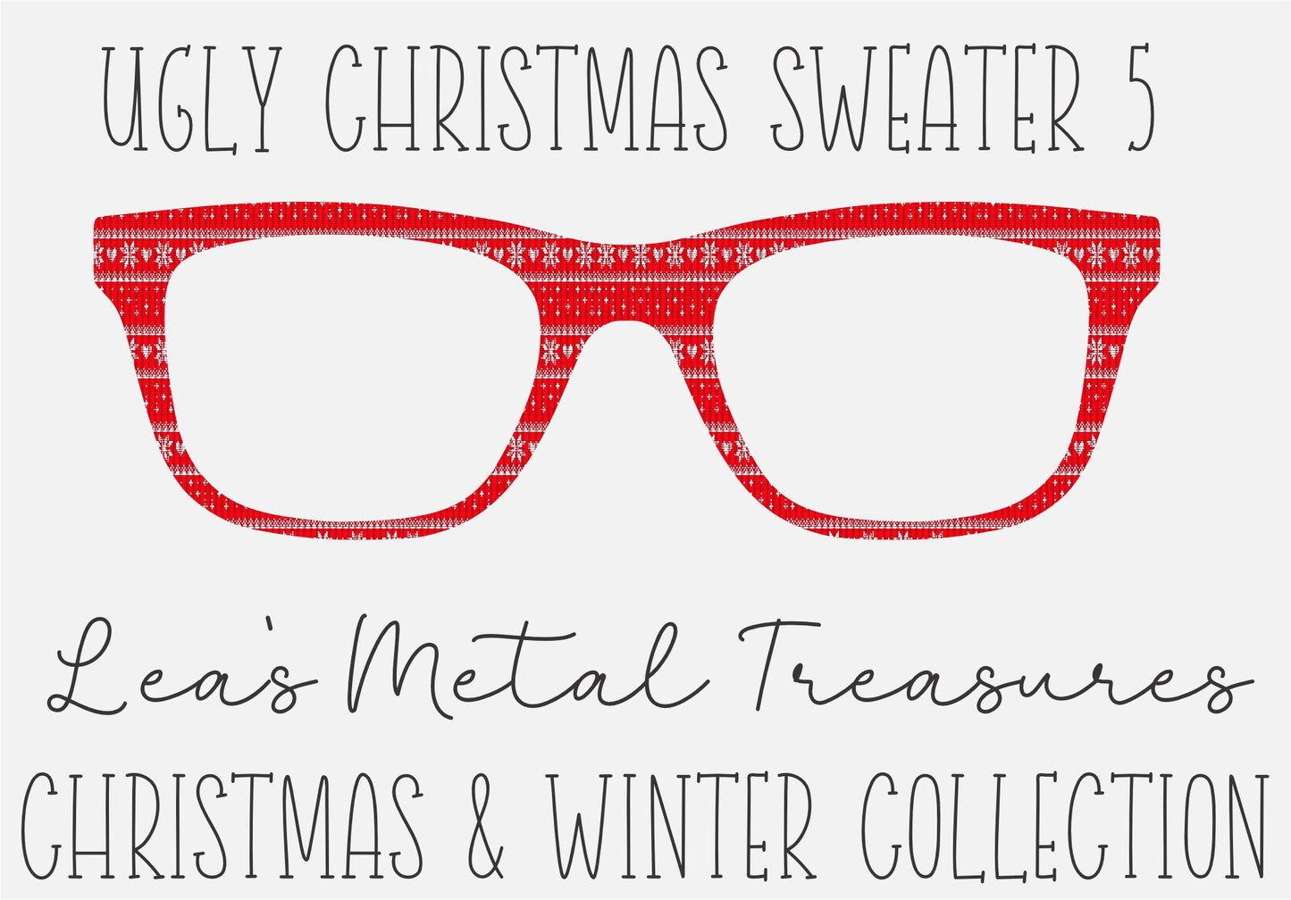 Ugly Christmas Sweater 5 Eyewear Frame Toppers COMES WITH MAGNETS