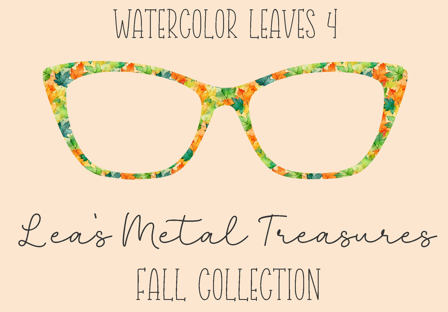 Watercolor Leaves 4 Eyewear Frame Toppers