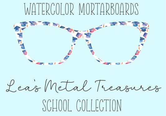 Watercolor Mortarboards • Magnetic Eyeglasses Toppers