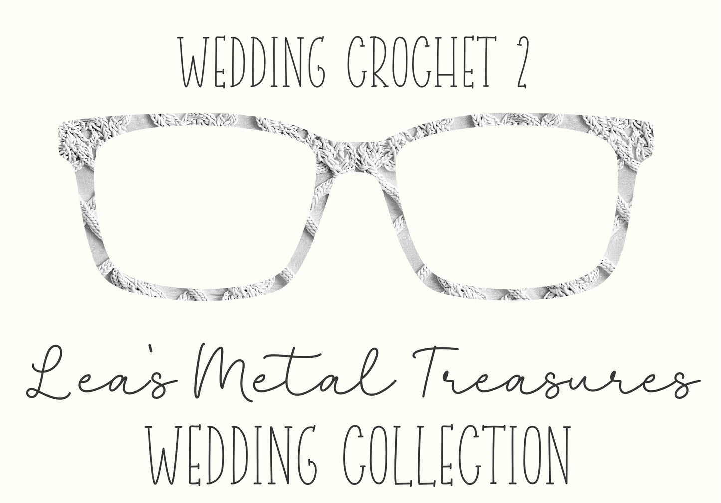 Wedding Crochet 2 Eyewear Frame Toppers COMES WITH MAGNETS