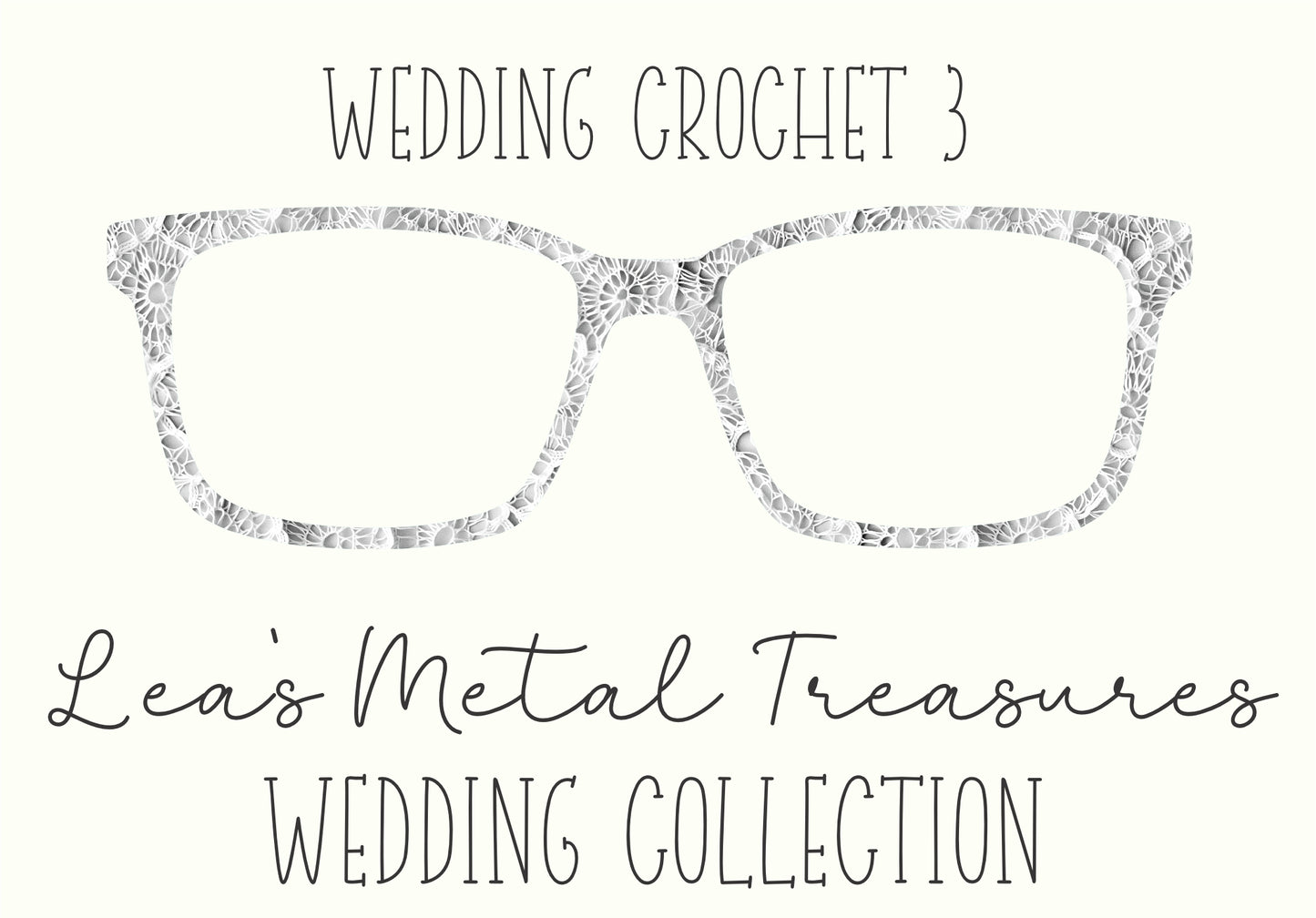 Wedding Crochet 3 Eyewear Frame Toppers COMES WITH MAGNETS