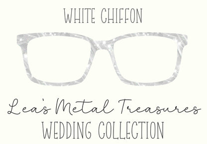 White Chiffon Eyewear Frame Toppers COMES WITH MAGNETS