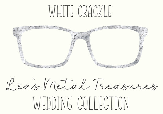 White Crackle Eyewear Frame Toppers COMES WITH MAGNETS