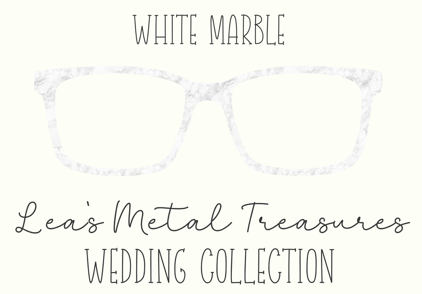 White Marble Eyewear Frame Toppers COMES WITH MAGNETS