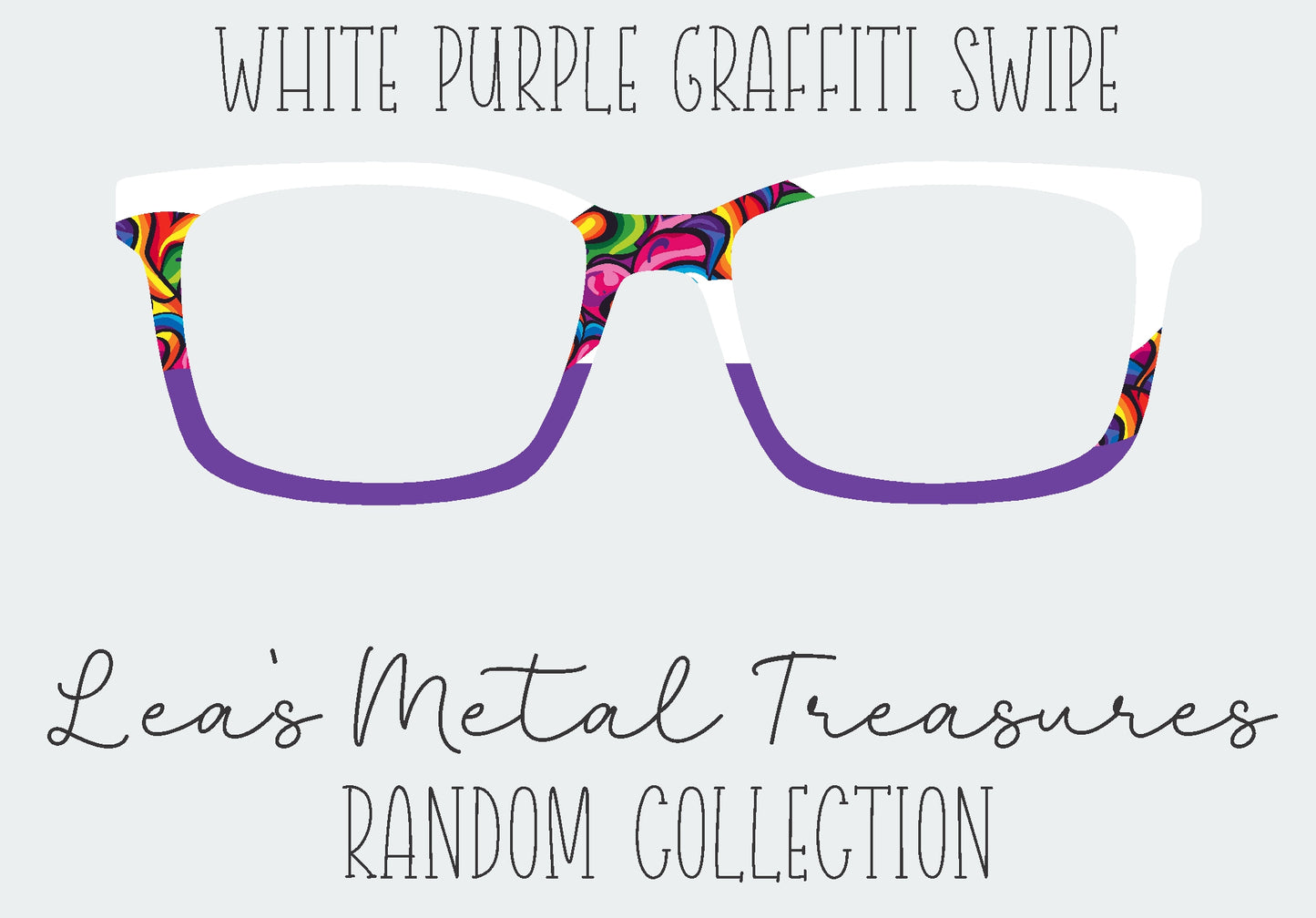 White Purple Graffiti Swipe Eyewear Frame Toppers