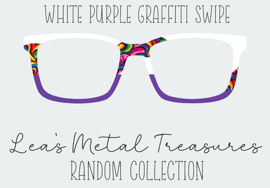 White Purple Graffiti Swipe Eyewear Frame Toppers