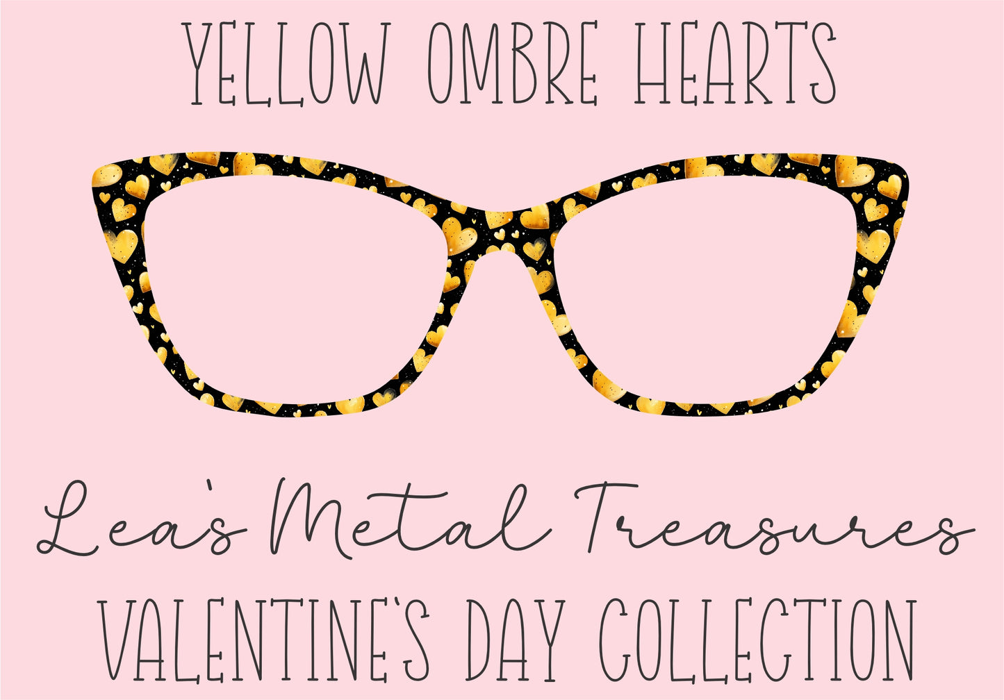 Yellow Ombre Hearts Eyewear Printed Magnetic Eyeglasses Topper