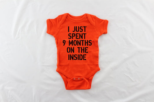 I Just Spent 9 Months on the Inside Infant Bodysuit - prison guard dad - prison guard mom - baby shower gift - corrections officer