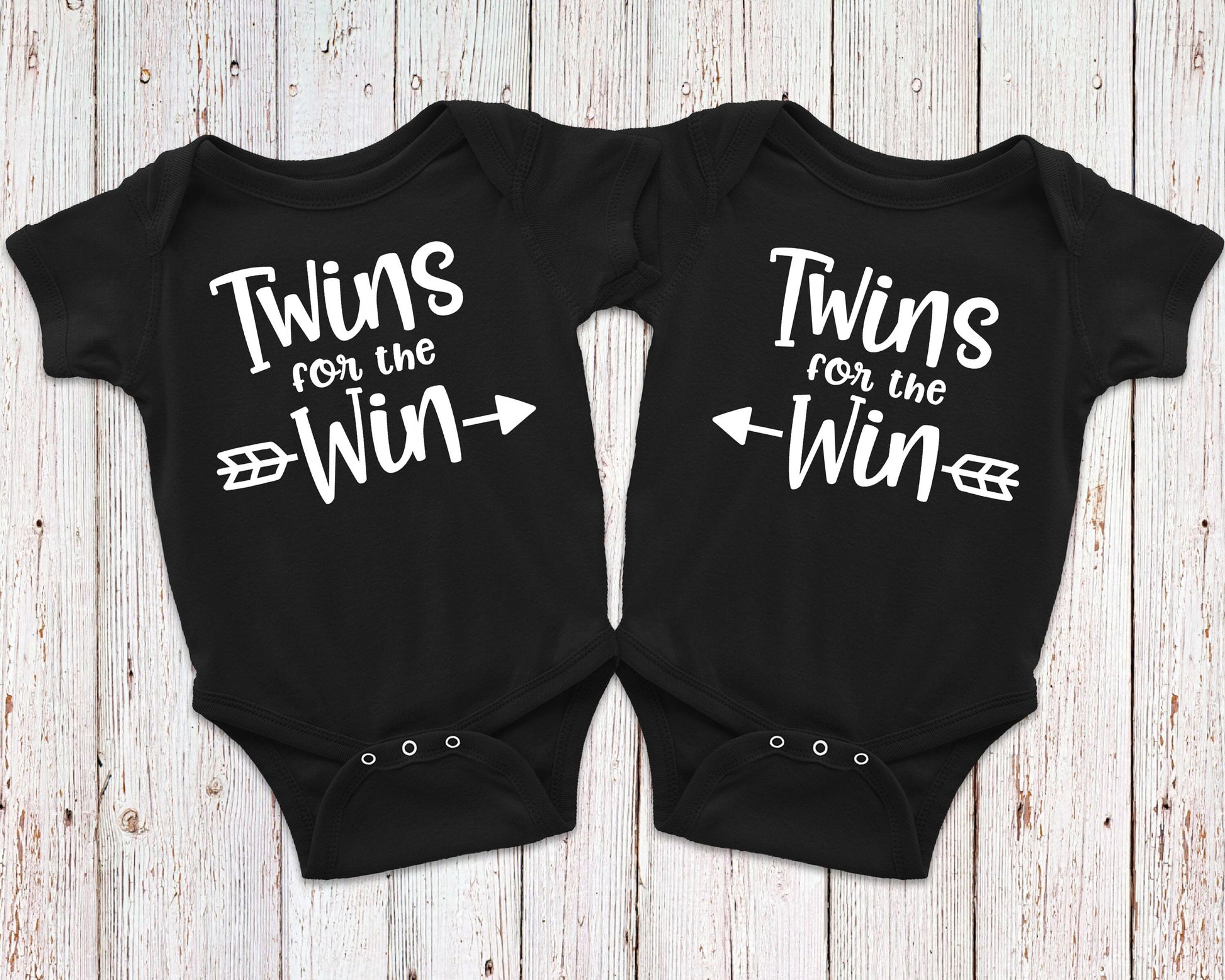 Twins for The Win T-Shirts or Bodysuits for Twins - Identical Twins - Twin Tees - Fraternal Twins - Shirts for Twins - Twin Outfits