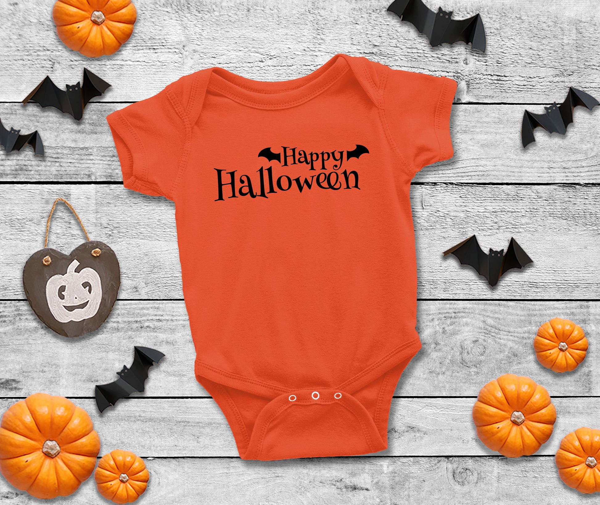 Happy Halloween Infant or Kids Shirt or Bodysuit - My First Halloween - cute halloween baby outfit - halloween bat outfit - 1st halloween