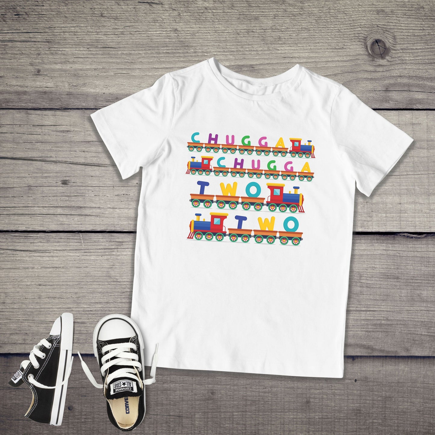Chugga Chugga Two Two Infant or Toddler Shirt or Bodysuit - 2nd Birthday Shirt - Train Second Birthday